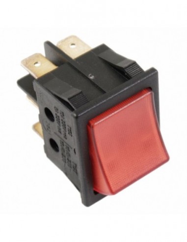 RED ROCKER SWITCH WITH 6 TERMINALS
