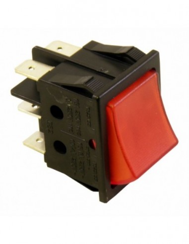 ROCKER SWITCH RED SPRING LOADED 6...