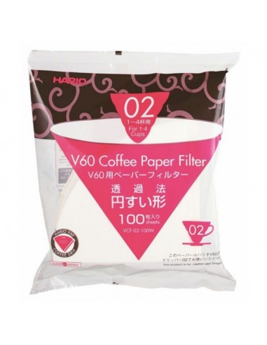 HARIO V60 PAPER FILTER 02 DRIPPER 100 SHEETS - BLEACHED (JPN)