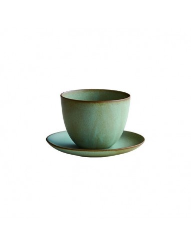 KINTO PEBBLE CUP AND SAUCER MOSS GREEN