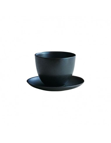 KINTO PEBBLE CUP AND SAUCER BLACK